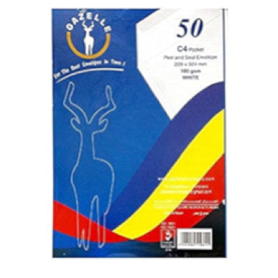 [1025] Ghazala White Envelope Bucket 50 Envelopes A4