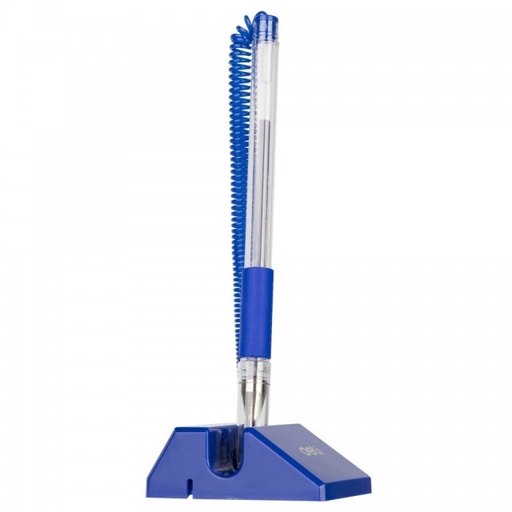 [1053] Blue Ballpoint Pen With Desk Holder