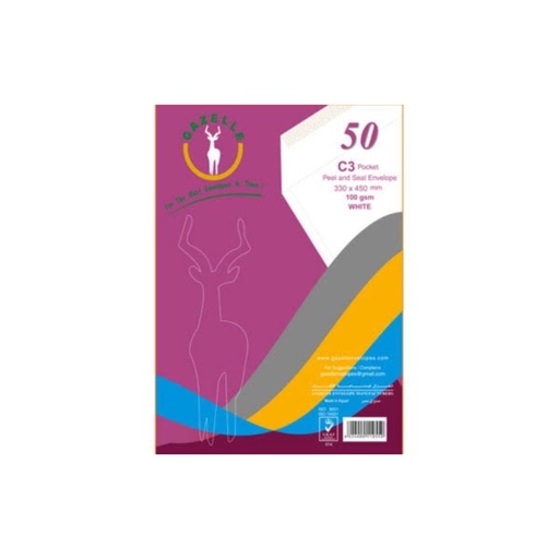 [1063] Ghazala White Envelope Bucket 50 Envelopes A3
